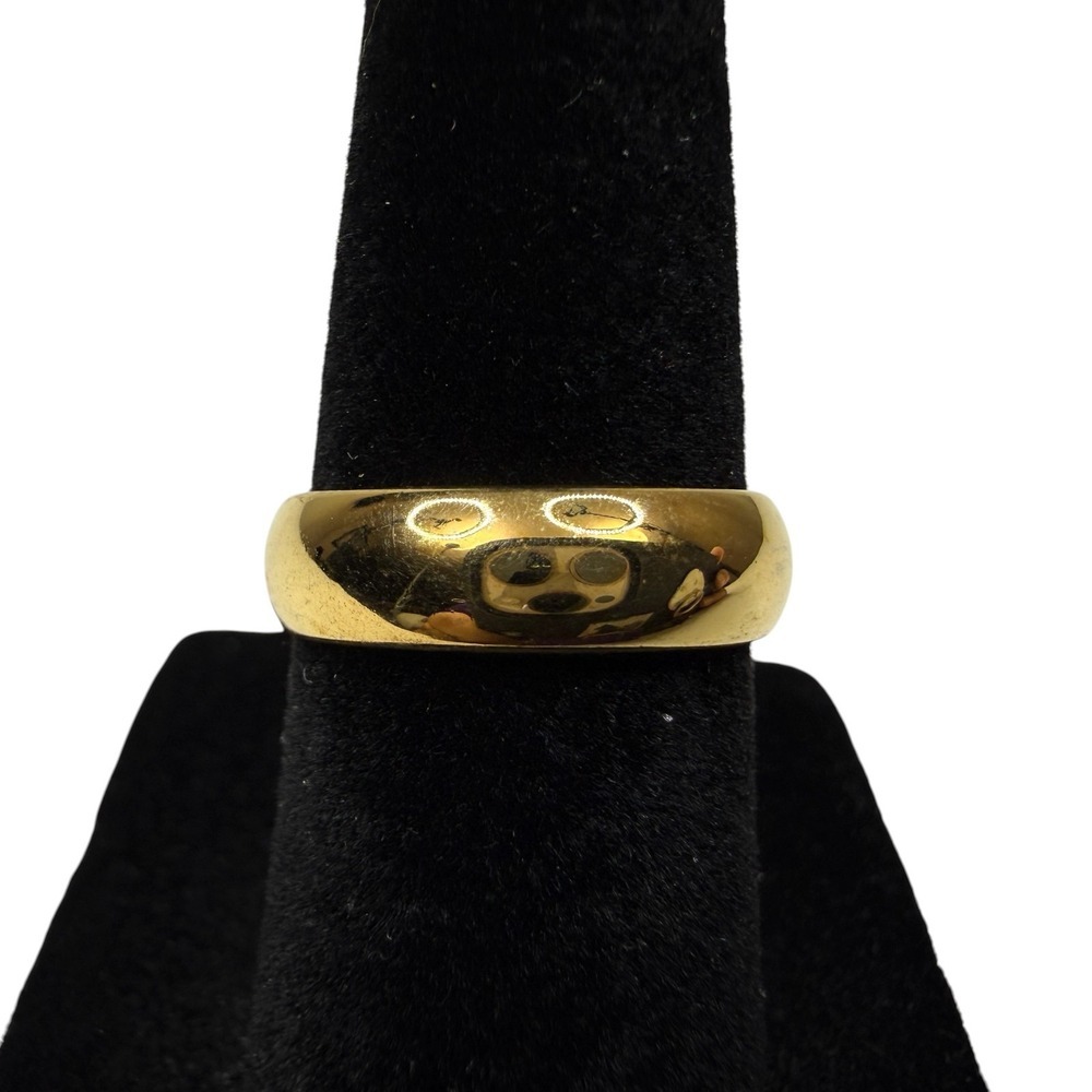 Classic Yellow Gold Tone Dome Band Ring Wedding Anniversary Fashion Jewelry Sz 5